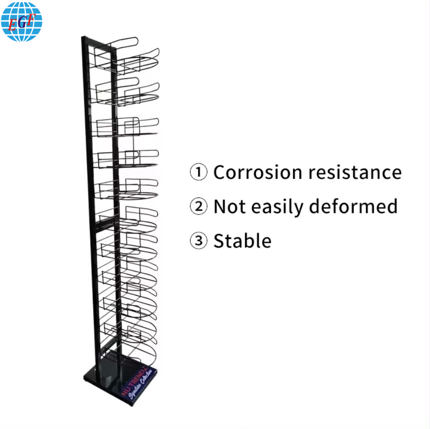 Customized Cap Display Rack Rotating Hat Display Stand Retail Store Metal Display Rack for Caps