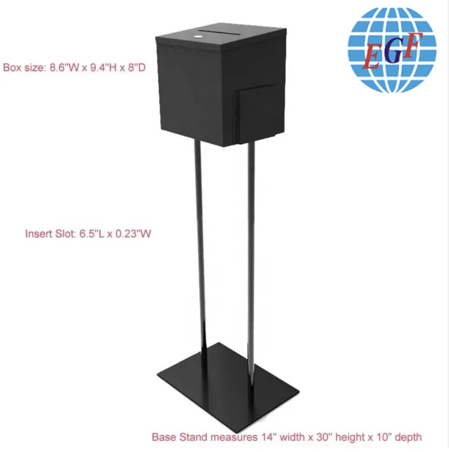 Message Box Box Suggestion Box with Black Stand Display Fixtures