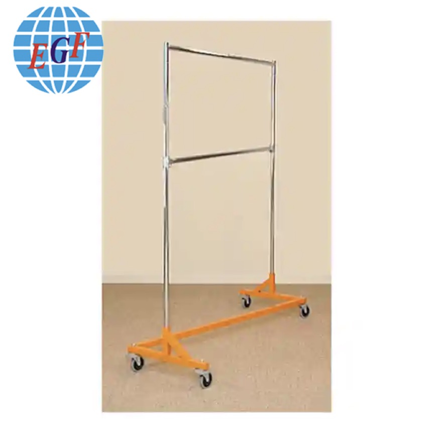 "Yellow Z-Shaped Base Warehouse Z-Type Shelving/Clothing Rails/Clothing Rails"