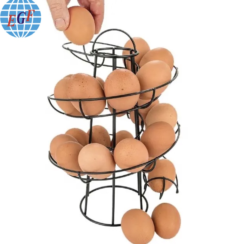 Egg Skelter Deluxe Modern Spiraling Metal Dispenser Rack