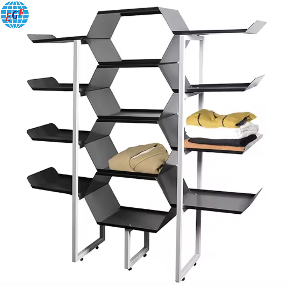 12-Hole Honeycomb Clothing Display Rack, Customizable