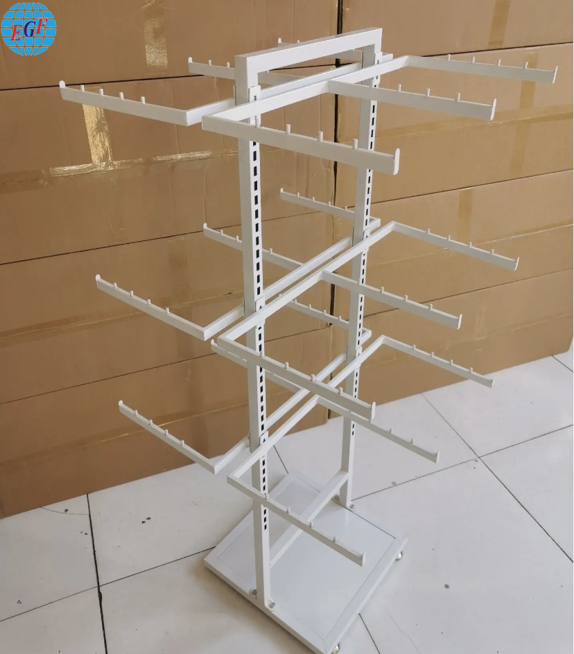 Customizable Two-Way Three-Tier 18-Arm Adjustable Clothing Display Rack