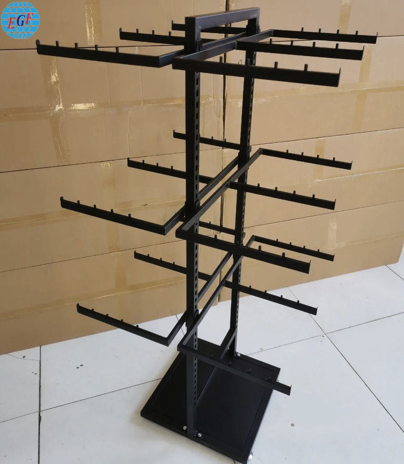 Customizable Two-Way Three-Tier 18-Arm Adjustable Clothing Display Rack