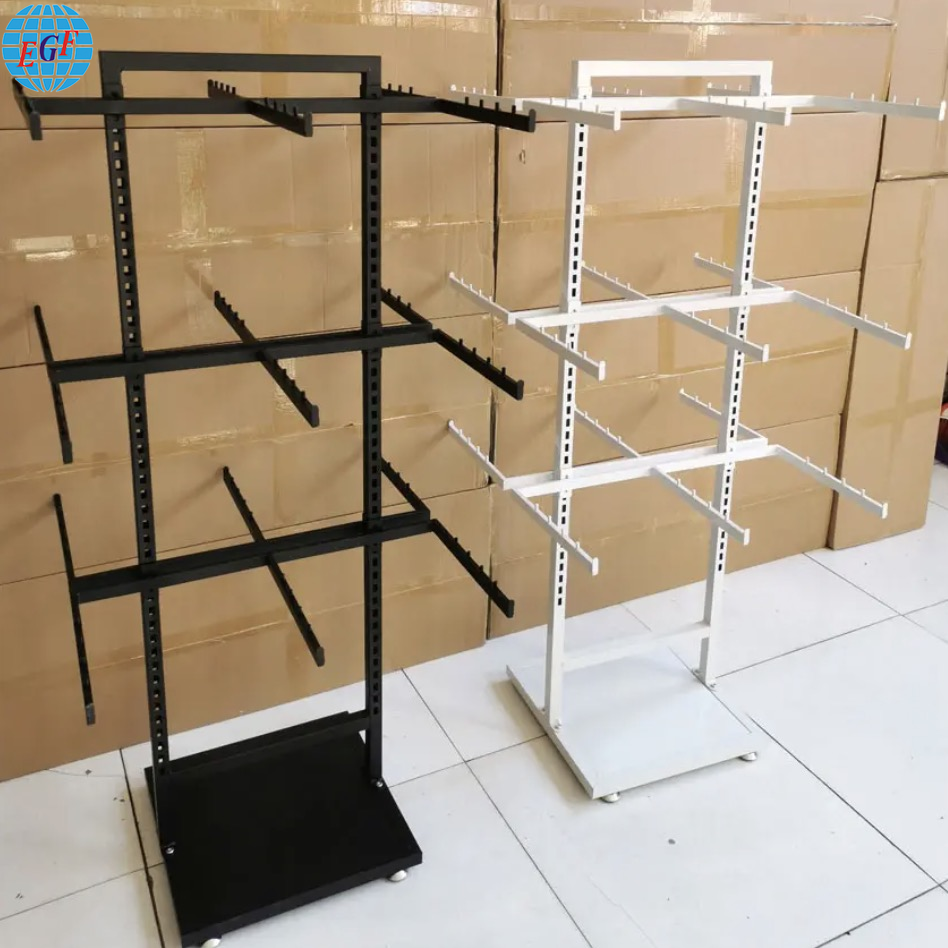 Customizable Two-Way Three-Tier 18-Arm Adjustable Clothing Display Rack