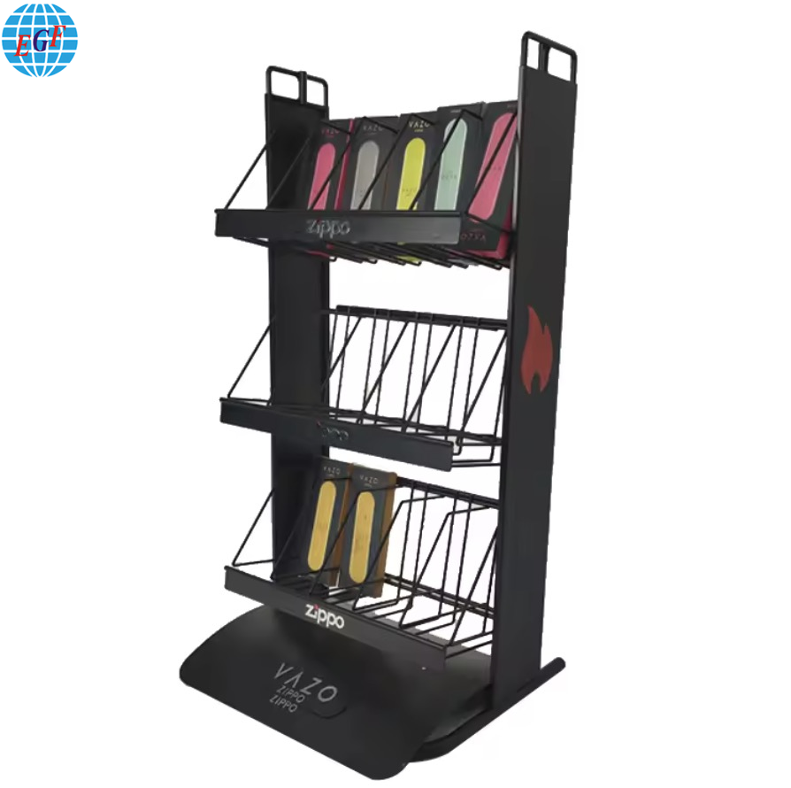 Custom Metal Wire Countertop Display Stand 3 Tiers Beauty Makeup Store Cosmetic Display Rack Nail Polish Display Floor Stand