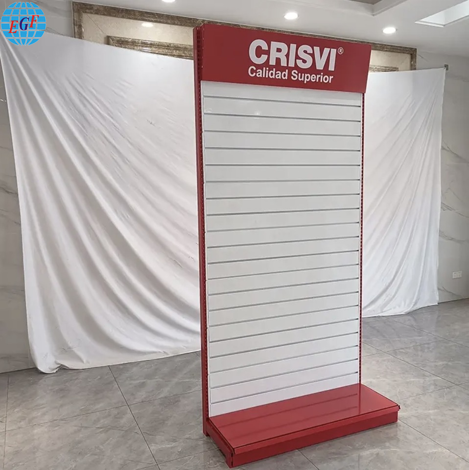 Custom Single-Sided Heavy Duty Slatwall Store Display for Supermarket Brand