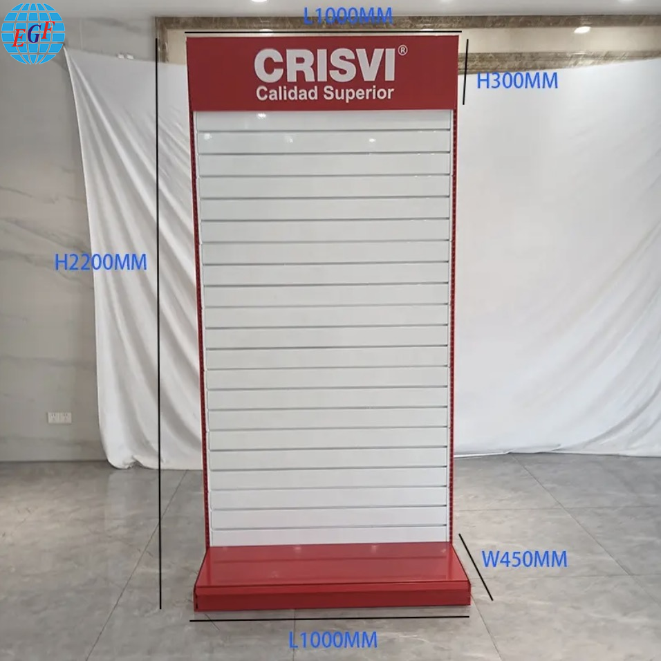 Custom Single-Sided Heavy Duty Slatwall Store Display for Supermarket Brand