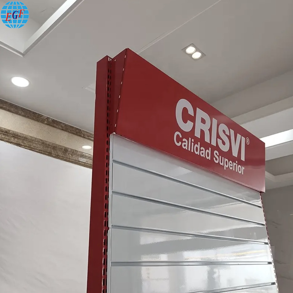 Custom Single-Sided Heavy Duty Slatwall Store Display for Supermarket Brand