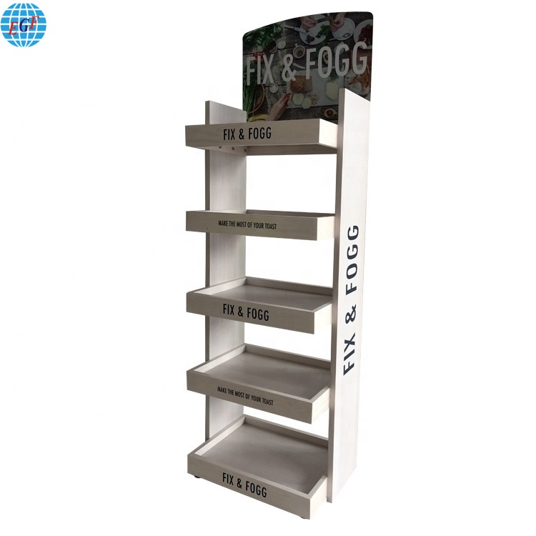 Best Selling Wood Coffee Bag Floor Display Rack4