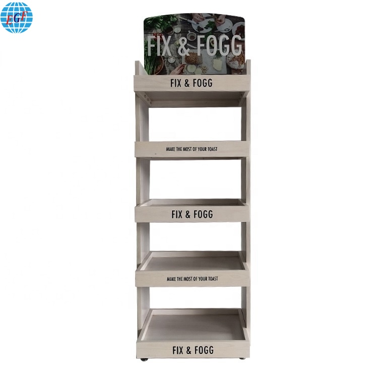Best Selling Wood Coffee Bag Floor Display Rack5
