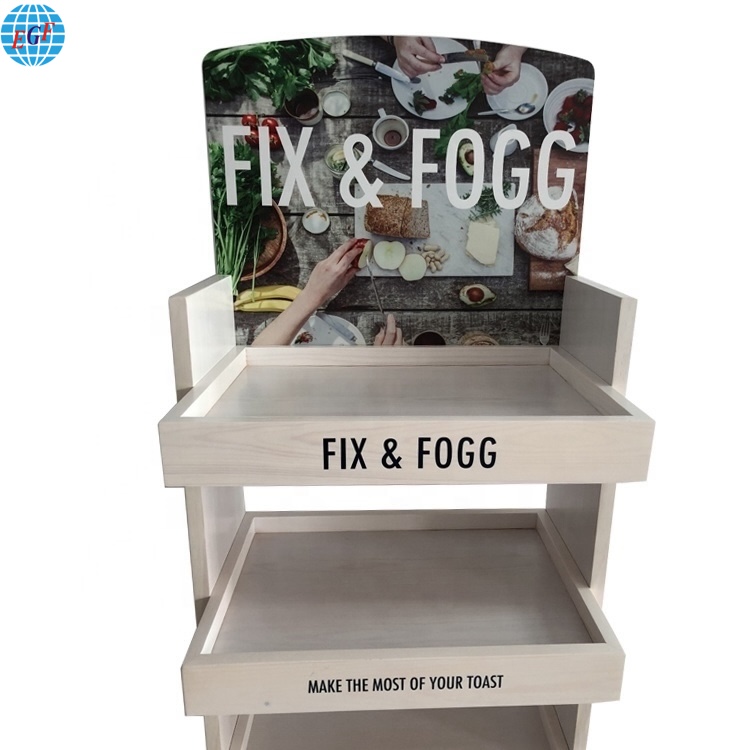Best Selling Wood Coffee Bag Floor Display Rack6