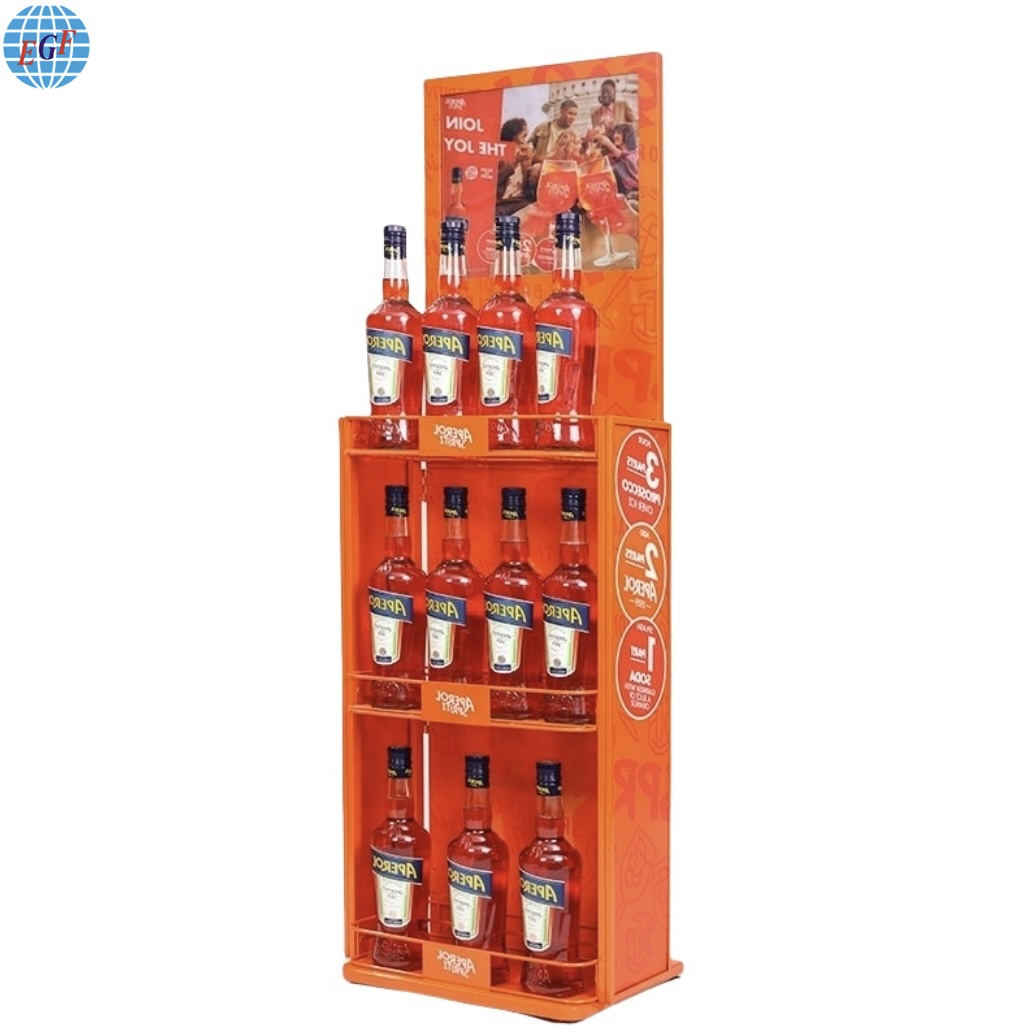 Custom Three-Tier Point Of Sale Wine Stand Display Racks 3