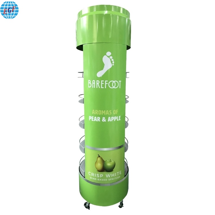 Energy Water 5 Tiers Metal Beverage Beer Bottles Display Rack For Supermarket3