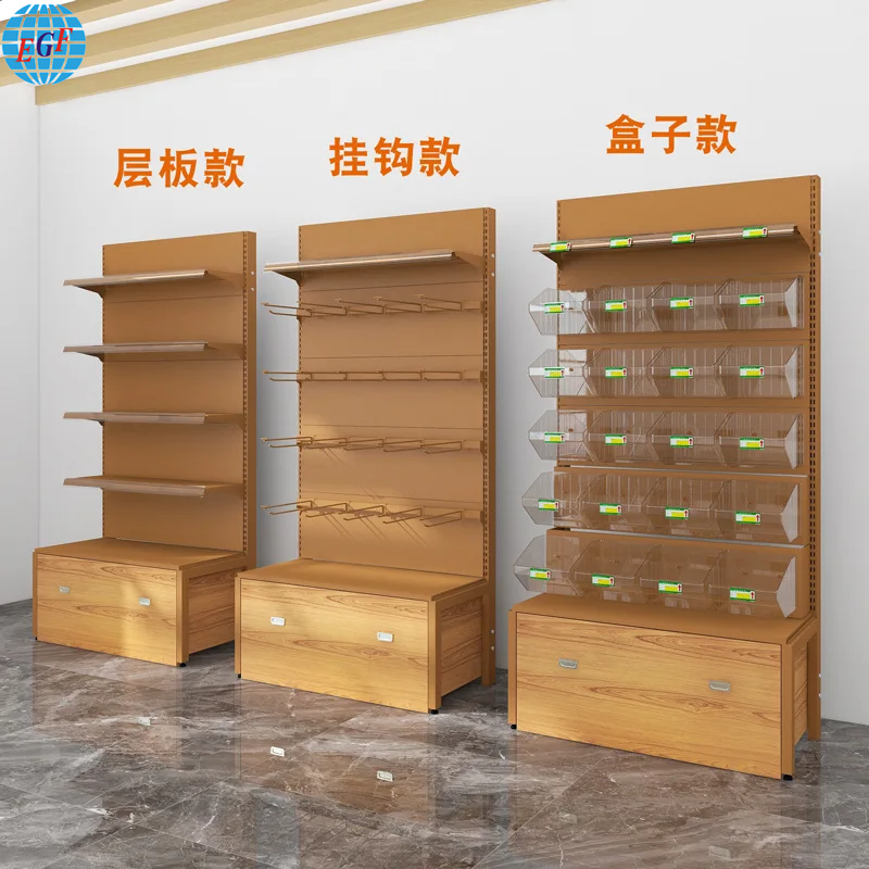 Custom Metal-Wood Acrylic Box Display Stand for Supermarkets