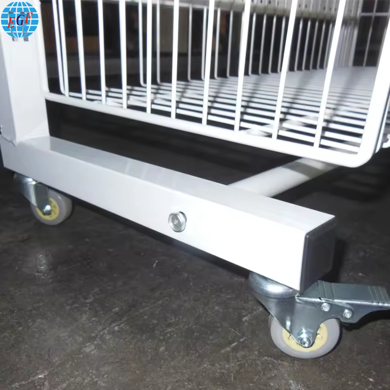 Customizable Single Side Back Hole Board Four Layers with Metal Wire Shelf Supermarket Display Shelves with Wheels