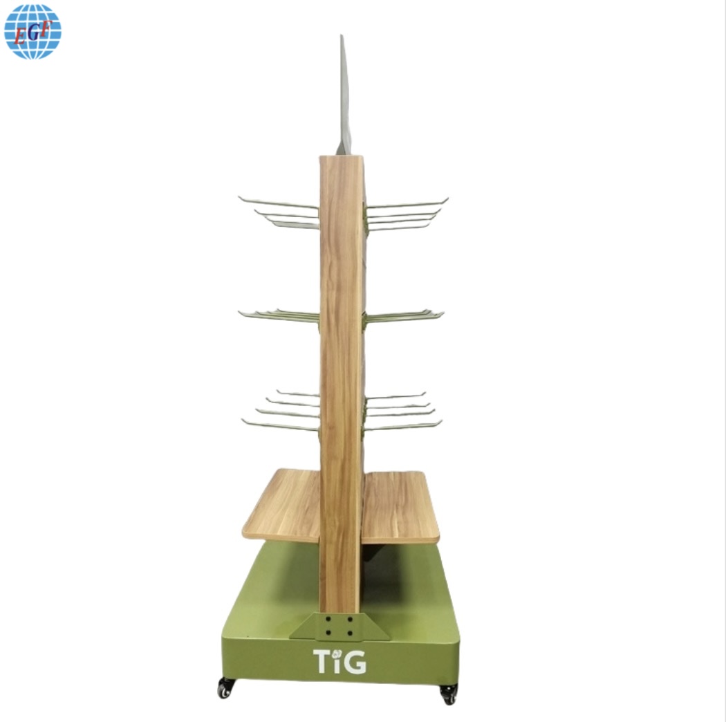 Retail Mobile Accessory Wooden Display Rack Stand With Hanging Hooks3