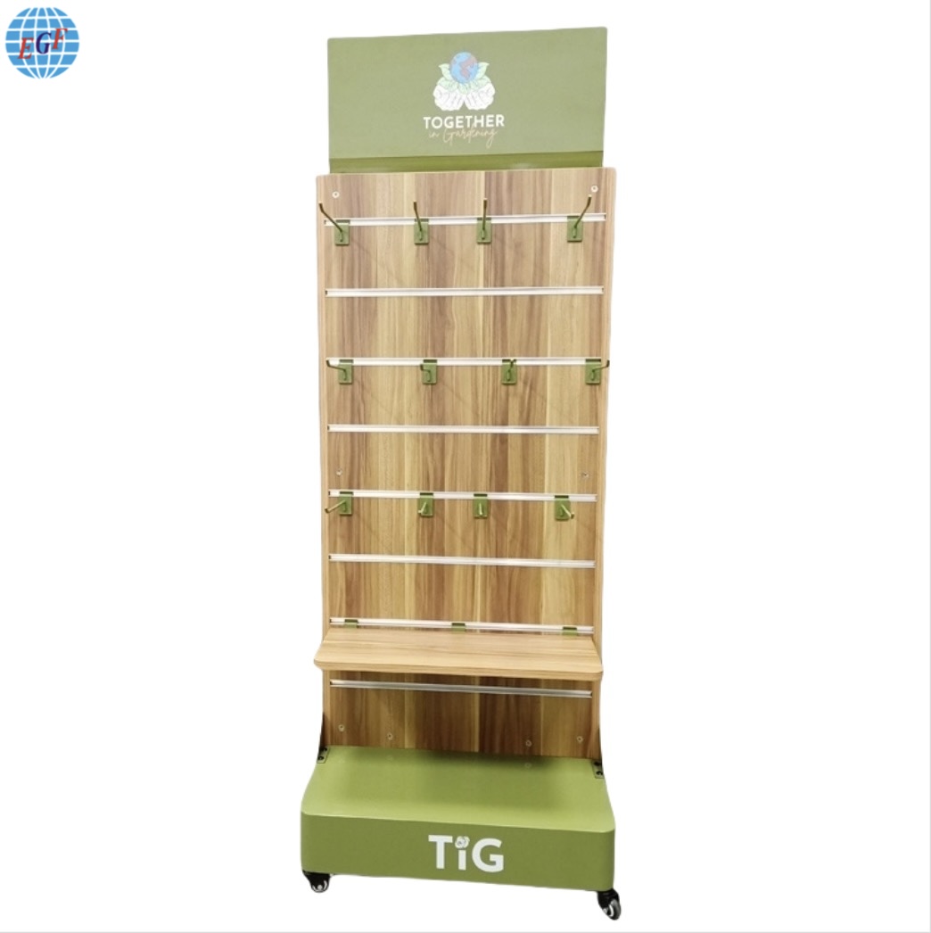 Retail Mobile Accessory Wooden Display Rack Stand With Hanging Hooks4