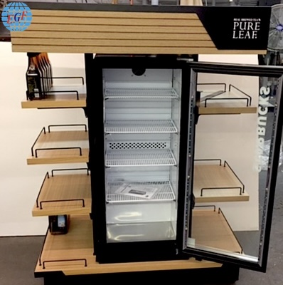 Starbucks Customized Refrigerator Metal and Wood Display2