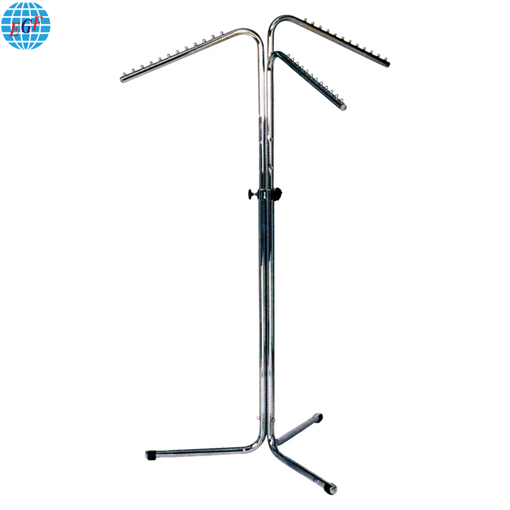 2 Styles Adjustable 3-Way Clothing Rack: Steel, Slant Waterfalls/Straight Arms, Multiple Finishes