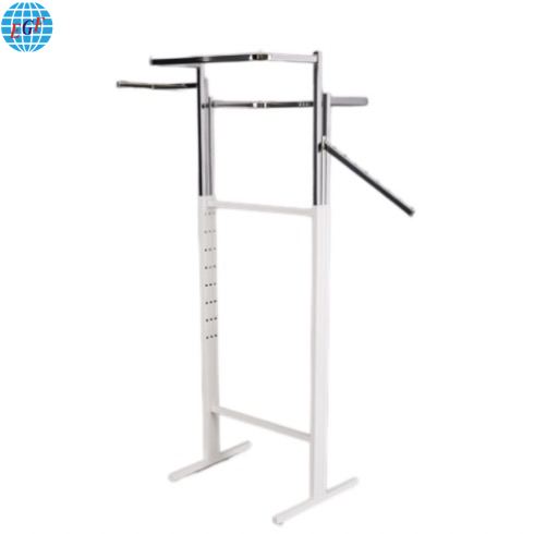 Adjustable 6 Way Clothing Rack with Chrome Plated Top Arms and Optional Base Color