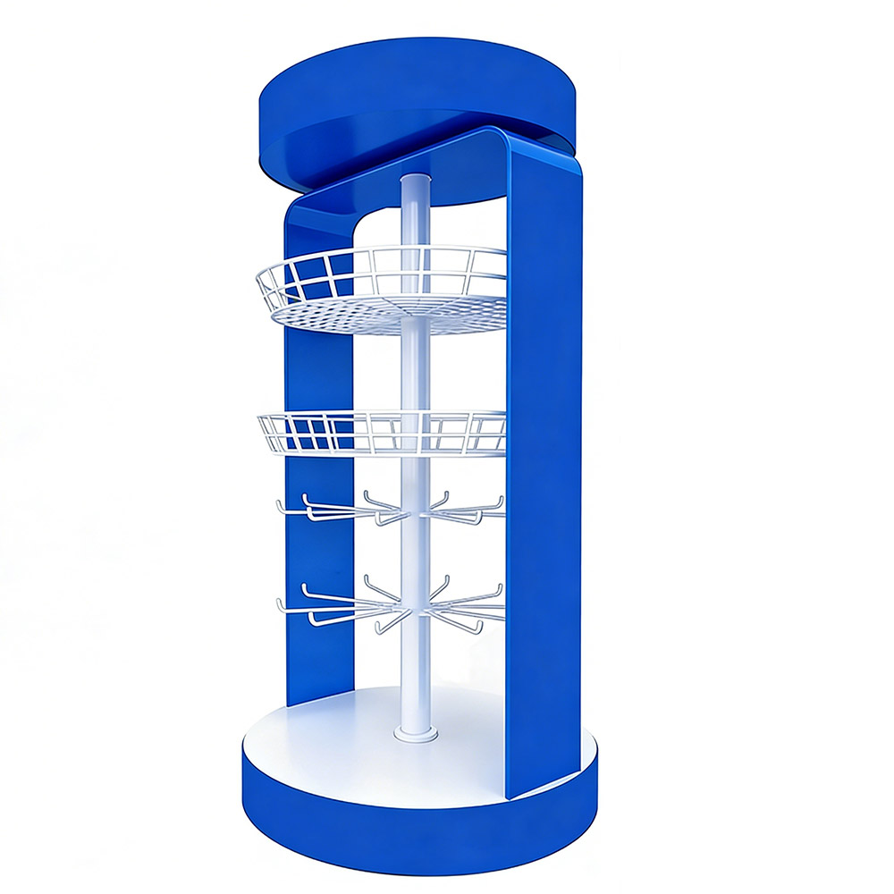 Custom 360° Rotating Multifunctional Display Rack Commercial Metal ...