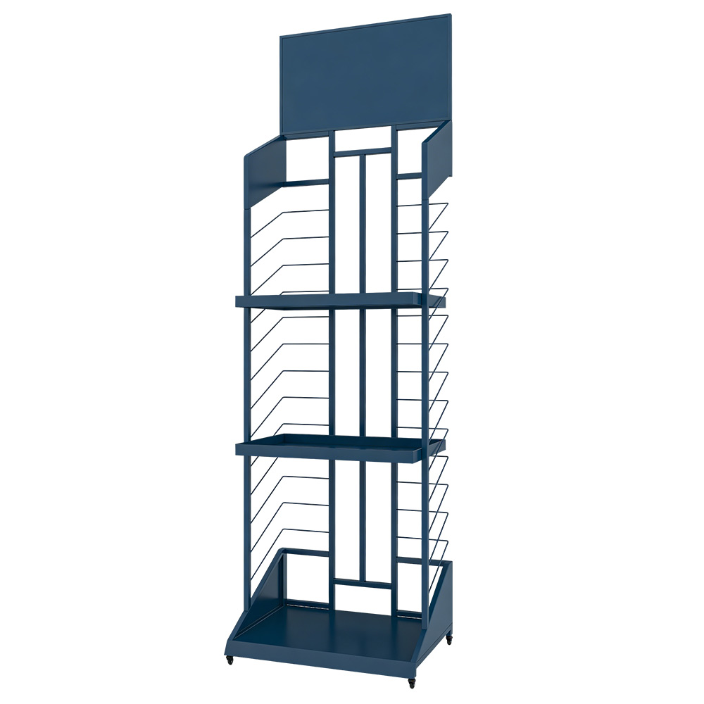Retail Newspaper Racks Custom Movable Metal Newspaper Display Rack Commercial Retail Brochure ...