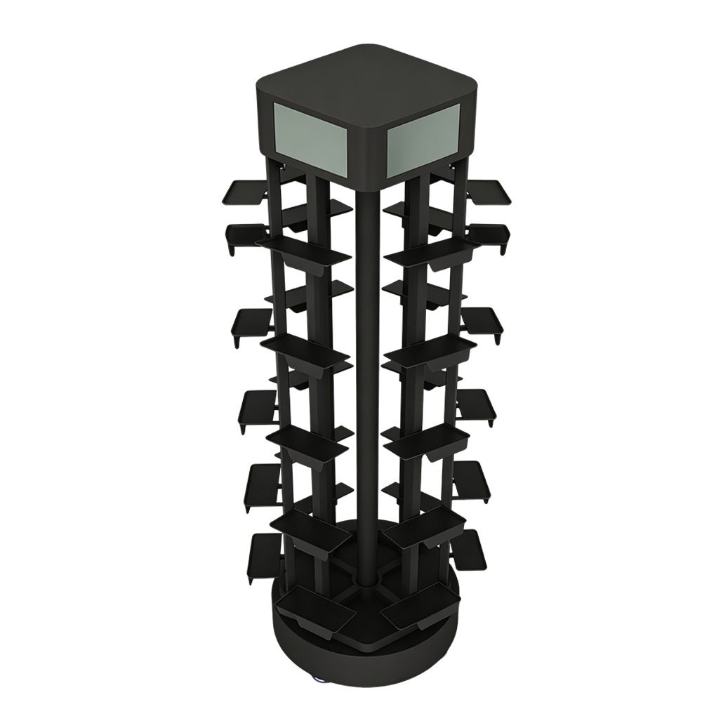 Custom Commercial Four Sided Rotating Metal Display Rack KD Knock Down ...
