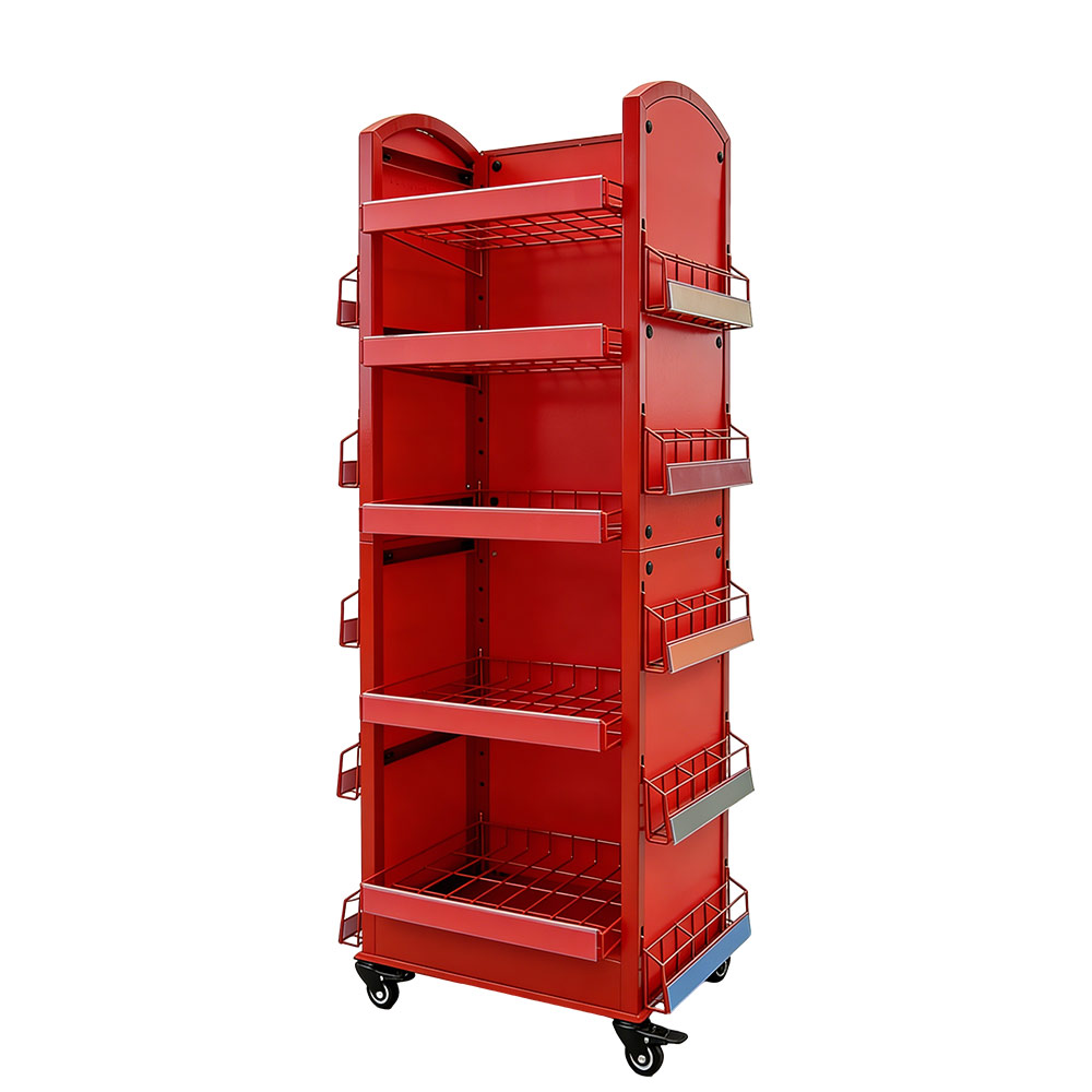 Custom High Strength Metal Multi Tier Display Rack 5 Tier 3 Sided ...