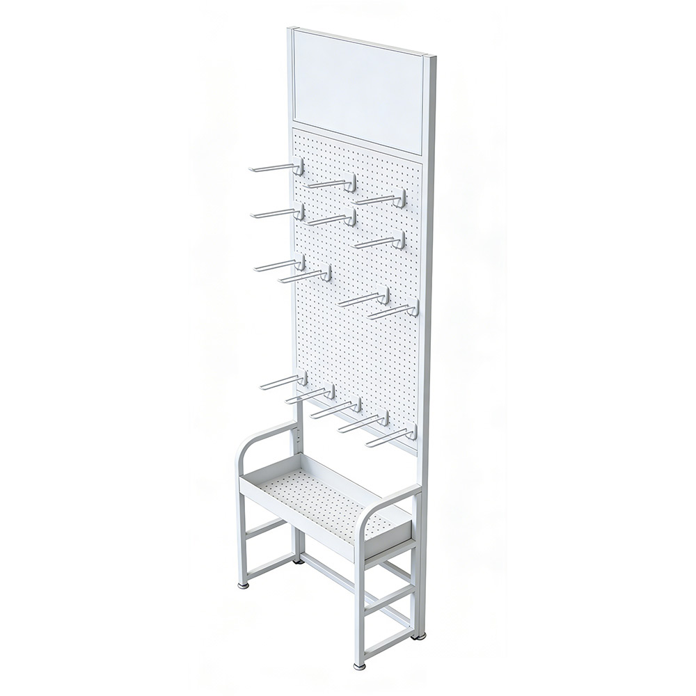 Security Hook Display Rack Custom Pegboard Hook Display Rack Metal Commercial Shelving Exhibition ...