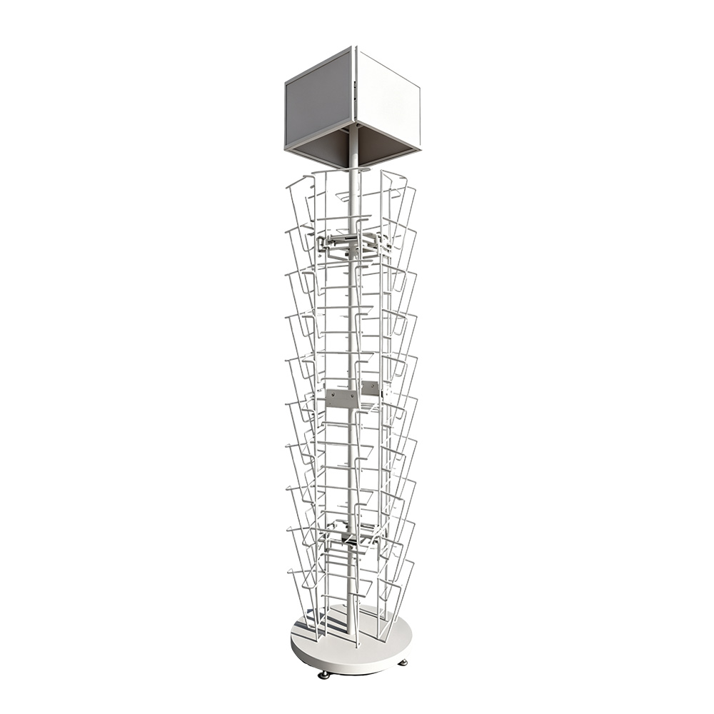 Retail Rotating Display Rack Custom High Strength Metal Rotating Display Rack KD Detachable ...
