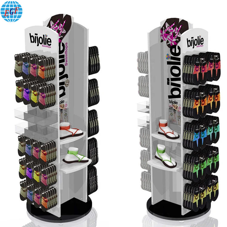 Bevis Flip Flops Display Stand Rotating Display Stand Shoe Display Rack With Customized Logo