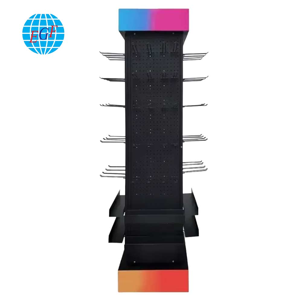 Display Rack Front View 展示架侧视图：Display Rack Side View