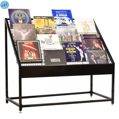 Black Display Rack for Vinyl Records