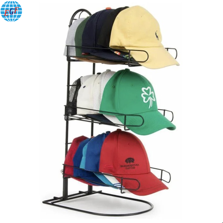 Customized Cap Display Rack Rotating Hat Display Stand Retail Store Metal Display Rack for Caps