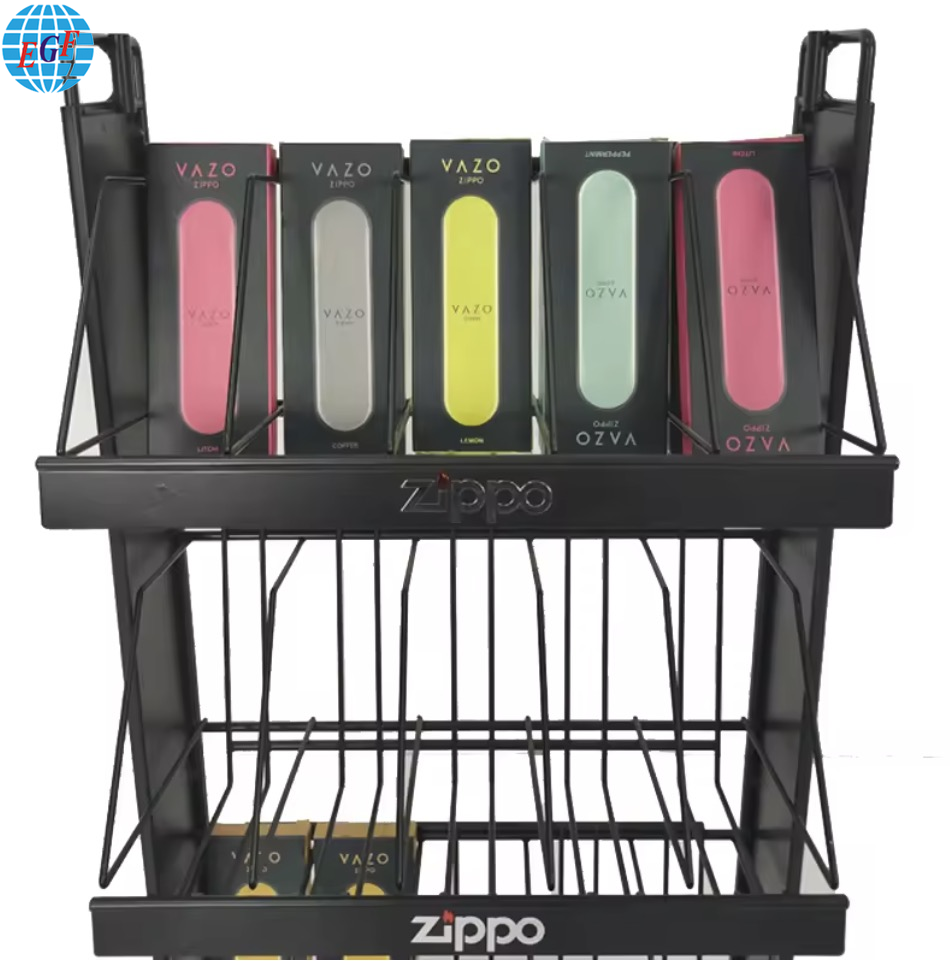 Custom Metal Wire Countertop Display Stand 3 Tiers Beauty Makeup Store Cosmetic Display Rack Nail Polish Display Floor Stand