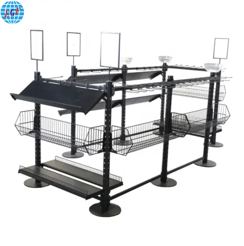 Custom Metal Wire Basket Hooks Billboard Queueing System Supermarket Shelf