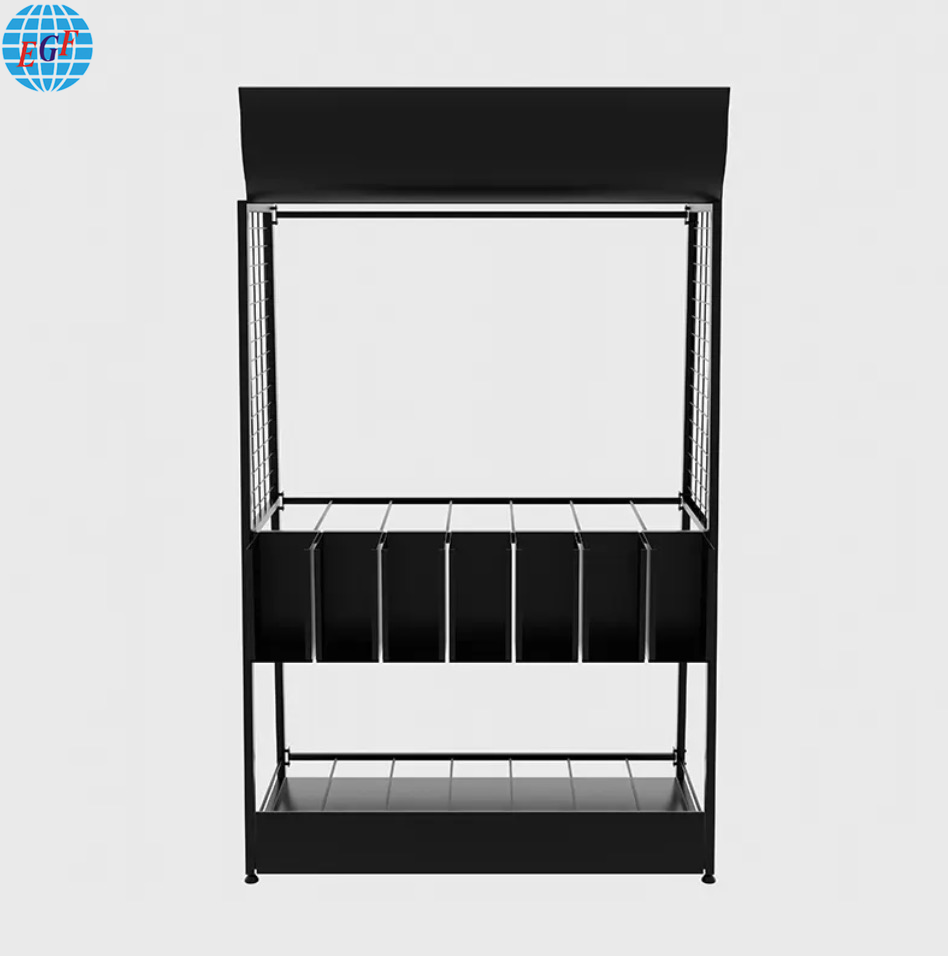 Custom Retail Store Tool Display Rack with Seven Metal Boxes and Top Logo Printing