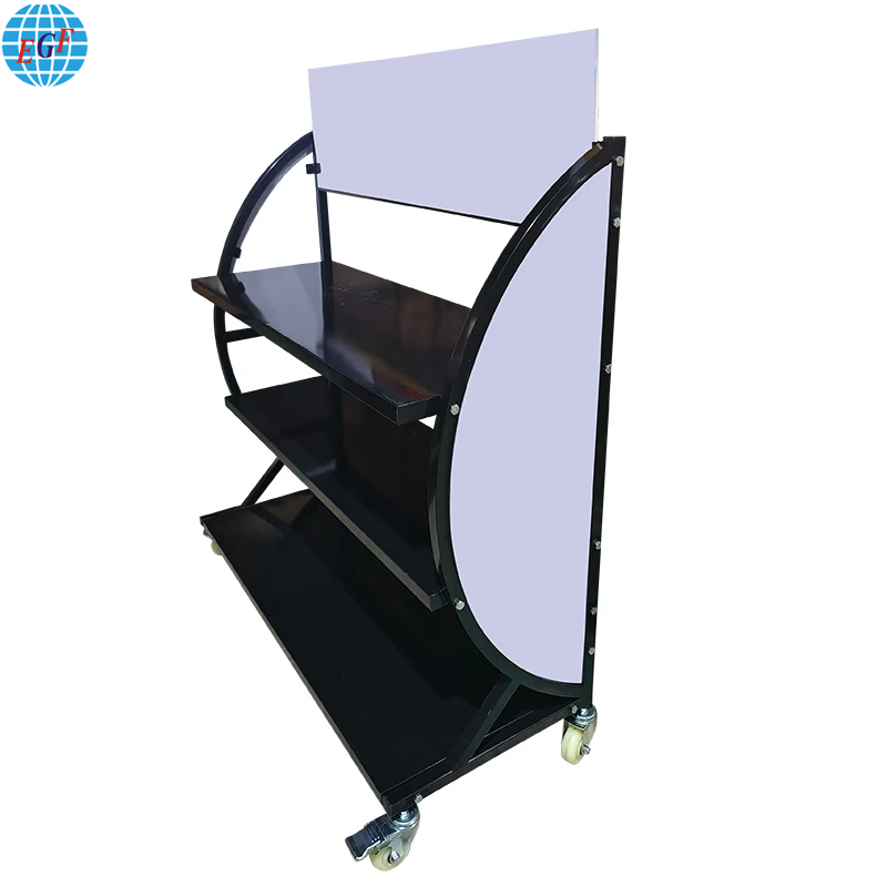 Custom Engine Motor Oil Display Rack System with Sturdy and Stable Three-Tier Metal Shelves, Top Logo Printing