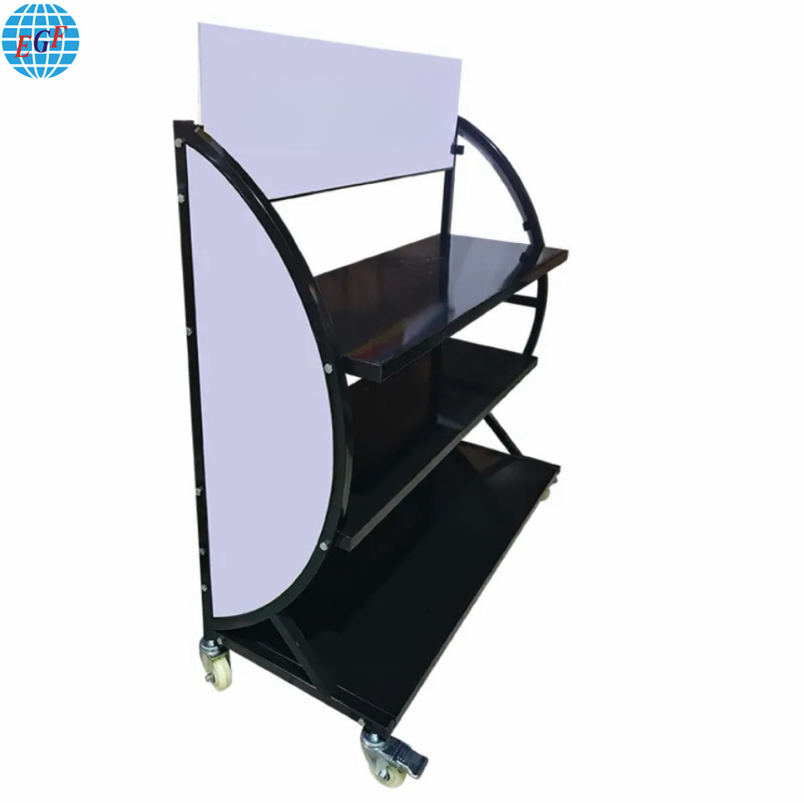 Custom Engine Motor Oil Display Rack System with Sturdy and Stable Three-Tier Metal Shelves, Top Logo Printing