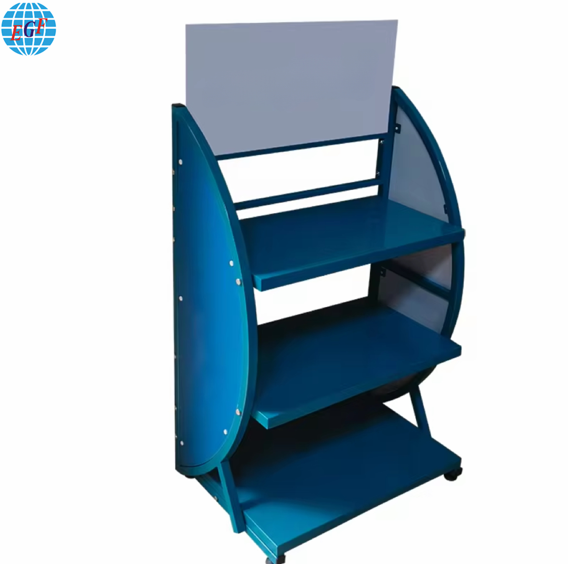 Custom Engine Motor Oil Display Rack System with Sturdy and Stable Three-Tier Metal Shelves, Top Logo Printing