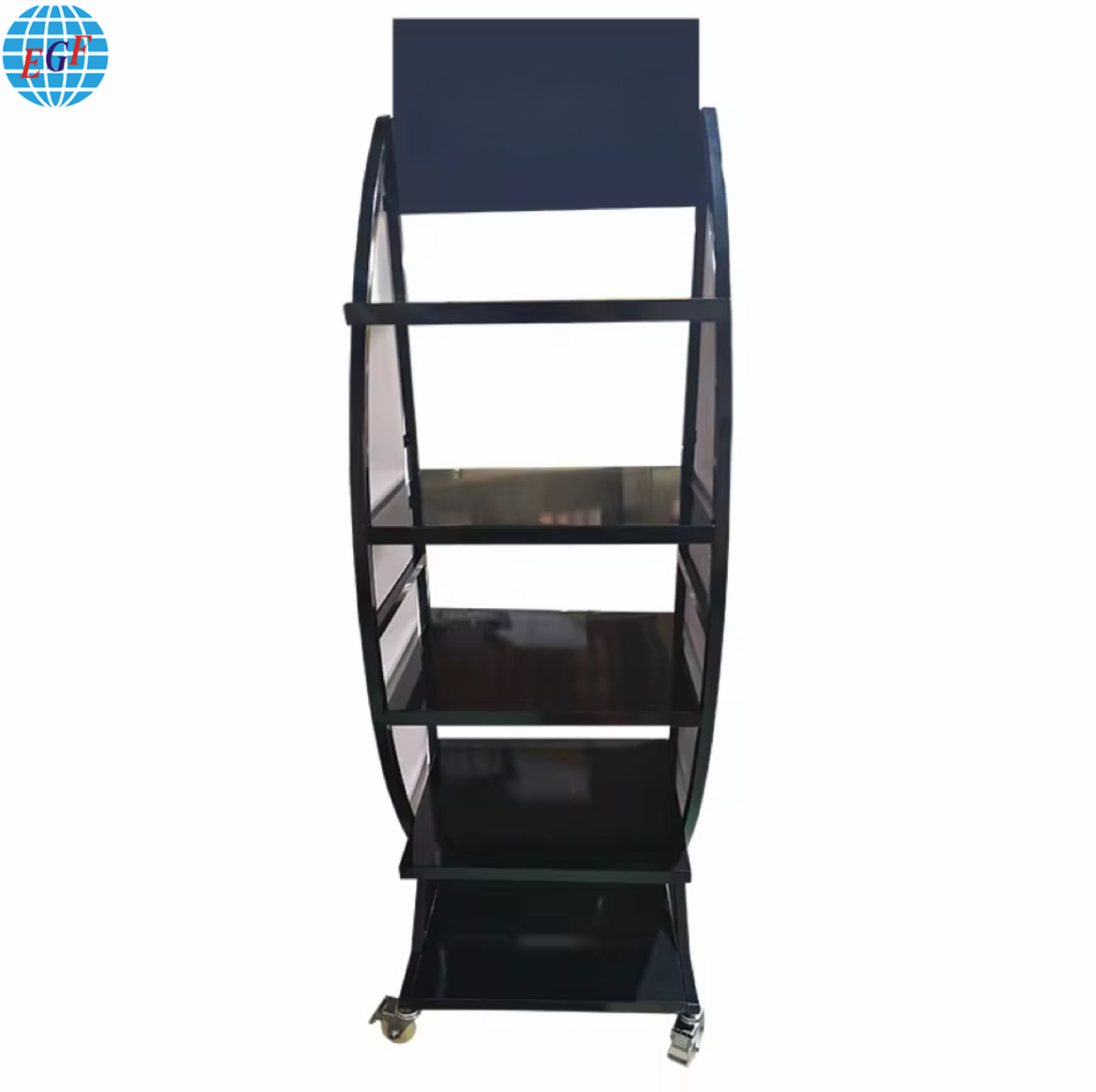 Custom Engine Motor Oil Display Rack System with Sturdy and Stable Three-Tier Metal Shelves, Top Logo Printing