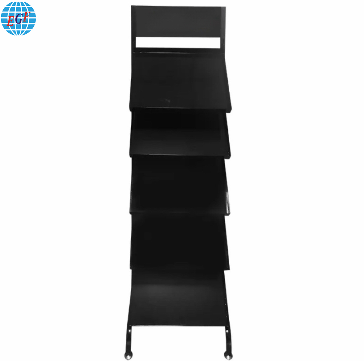 Custom Ceramic Tile Marble Display Stand Made of Black Metal Material with Brochure Display Stand