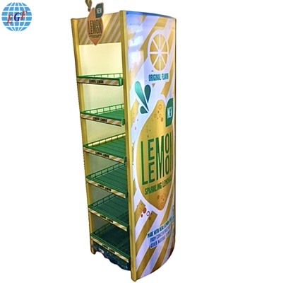 Customized Six-Tier Lemon Beverage Display Rack