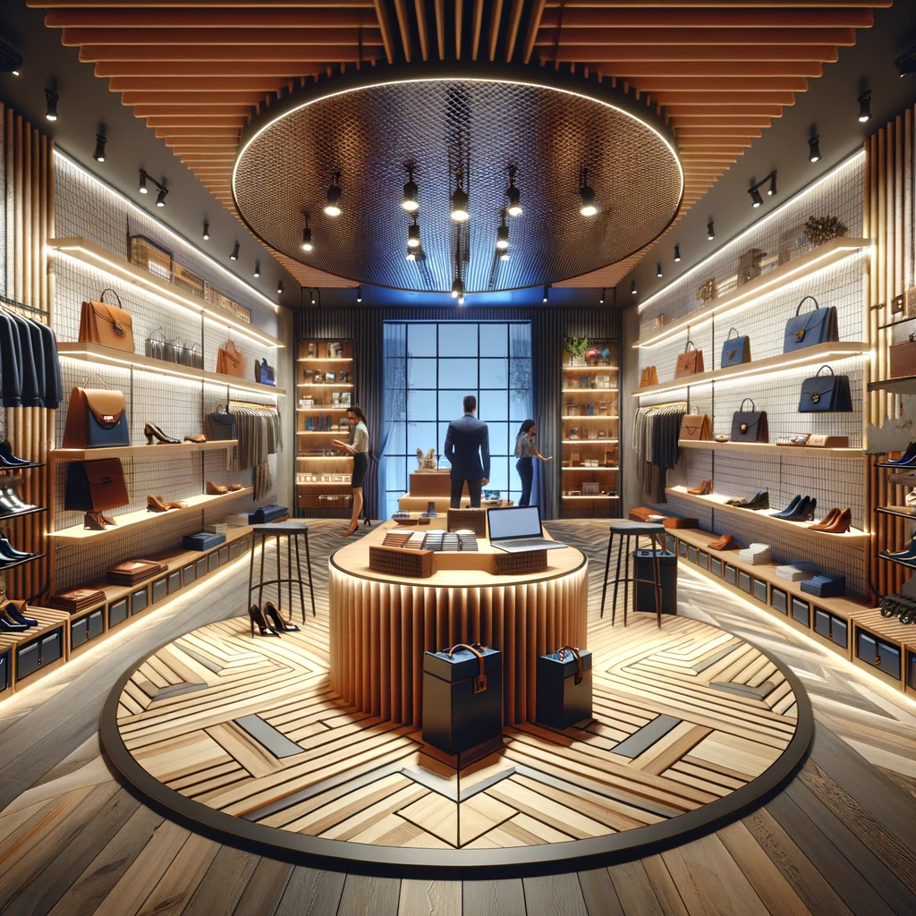 A compelling and eye-catching cover image for an article about innovative retail design solutions, targeting small retailers. The image should depict