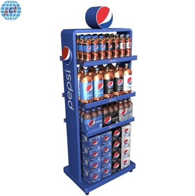 Pepsi Custom 2nd Gen 3-Tier Metal Grid Display Rack2