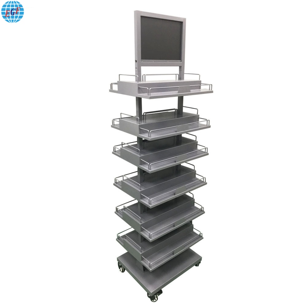 Retail Store Pop Up Metal Wire Candy Shelves Floor Standing Display Rack 3