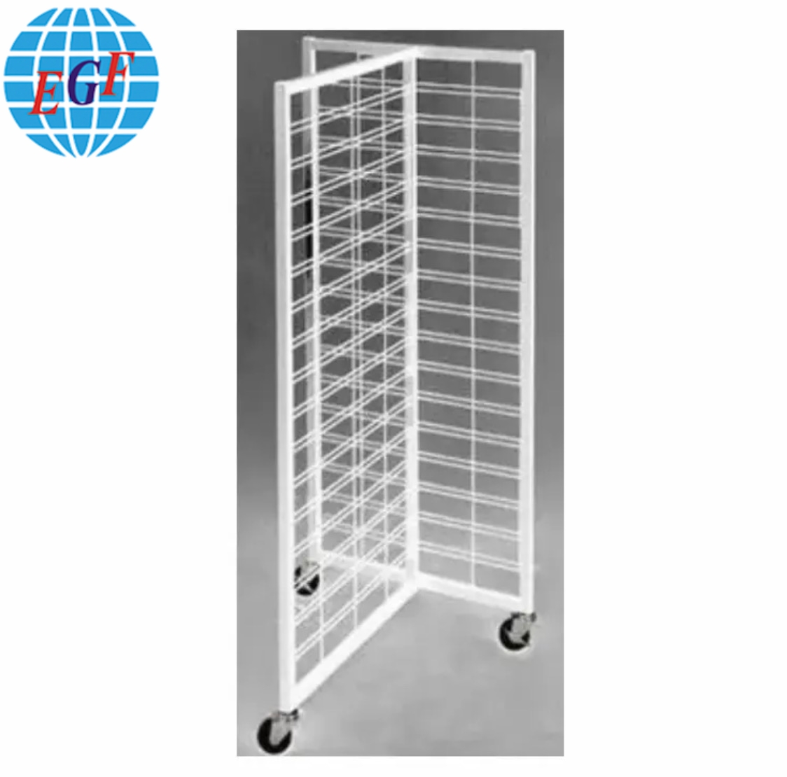 Retail T-Shaped Wire Rack with Three Wheels, White, KD, Customizable