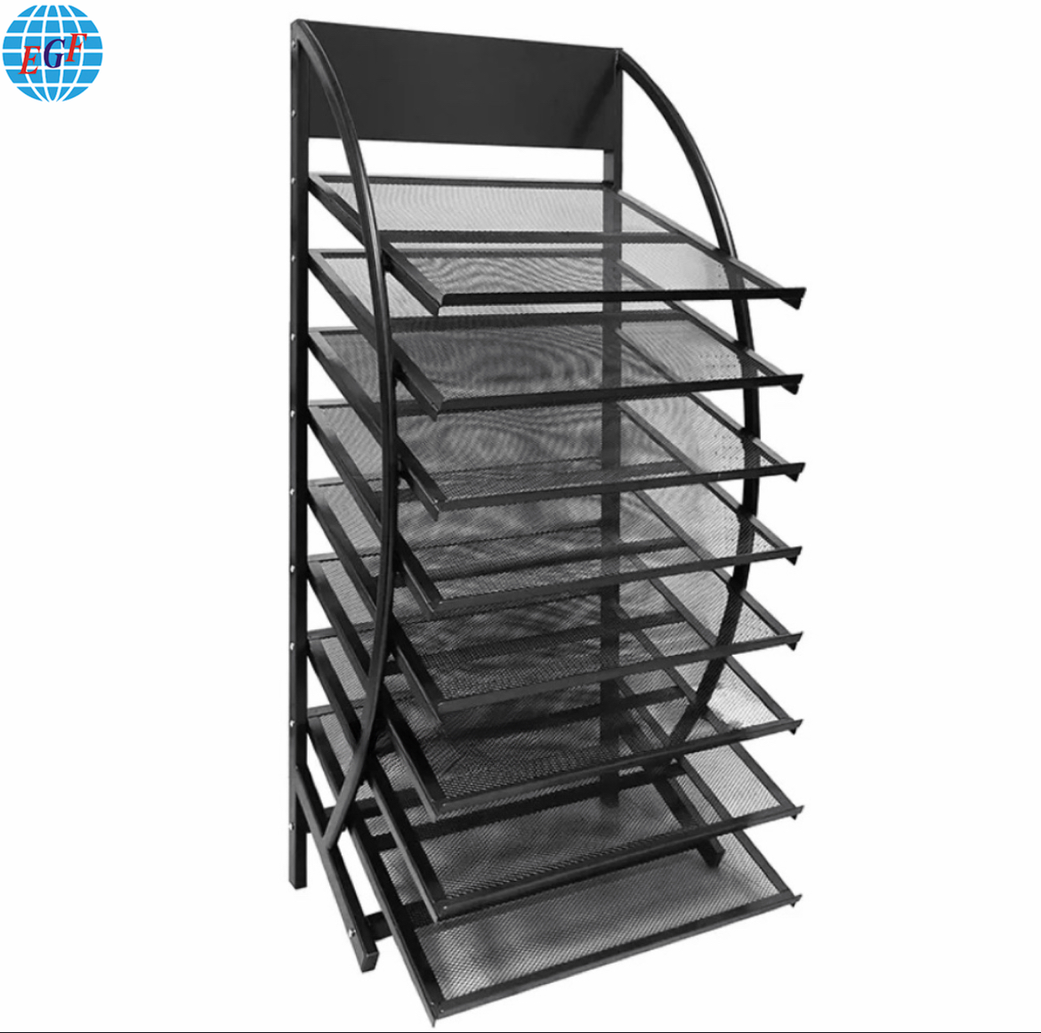 Custom Eight-Tier Highly Stable Metal Grid Ceramic Tile Display Rack for Retail Stores