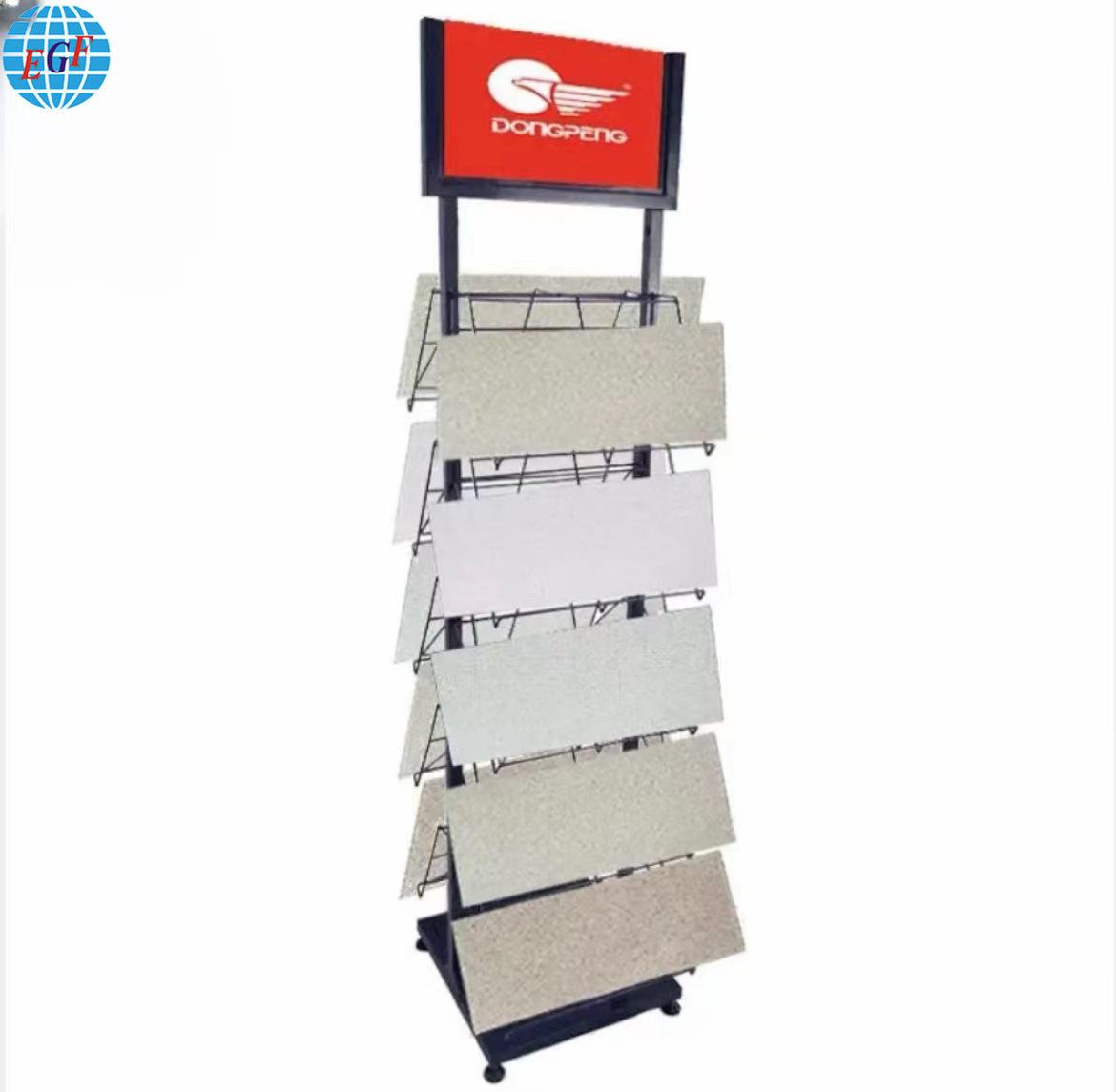 Customized Nature Stone Standing Type Metal Plate Ceramic Tile Metal Wire Display Rack