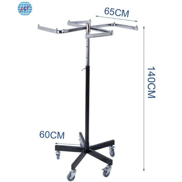 One or Two Layers Four-Way Spinning Movable Metal Rack Elegant Trousers Display Stand